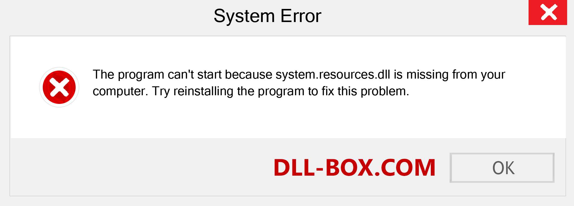  system.resources.dll file is missing?. Download for Windows 7, 8, 10 - Fix  system.resources dll Missing Error on Windows, photos, images